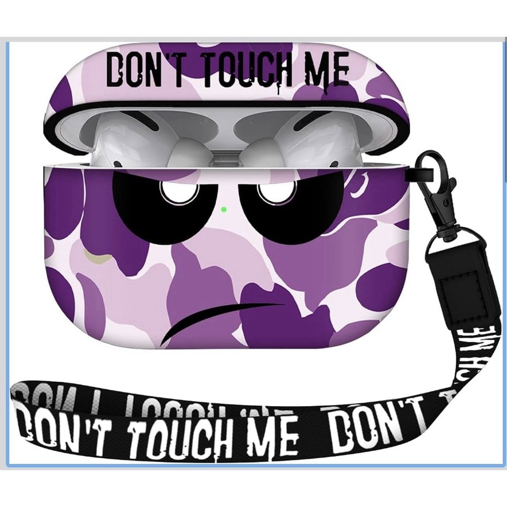 AirPod Pro Case Don't Touch Me Cover with Keychain/Lanyard Soft Cute Shockproof